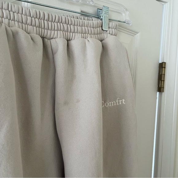 Comfrt Fleece-Lined Signature Sweatpants in Bone, Size Large, Unisex - Picture 5 of 8